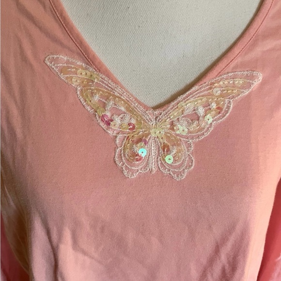 Krazy Kat Sequins Butterfly Sleepwear Top - Picture 2 of 8